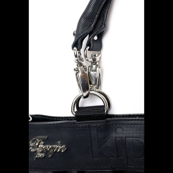 Fergie for Kipling Black Vinyl Tote/Attached Purse - Picture 3 of 9